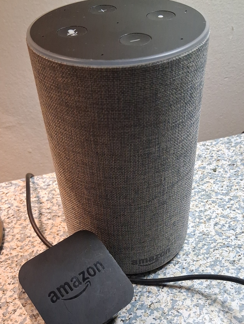 Amazon Echo Smart Speaker in Charcoal Gray Fabric